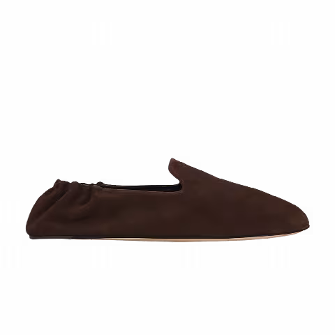The Row Soft Mocassin 'Lacquer Brown'