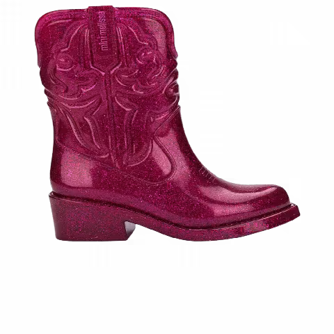 Melissa Mini Texas Boot 'Glitter Pink'