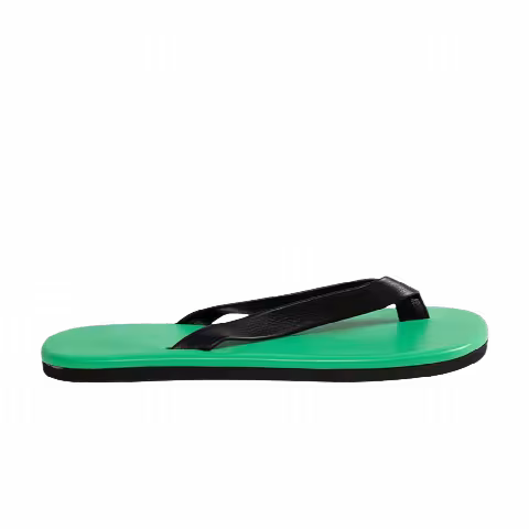 Auralee Soft Leather Flip-Flop 'Green Black'