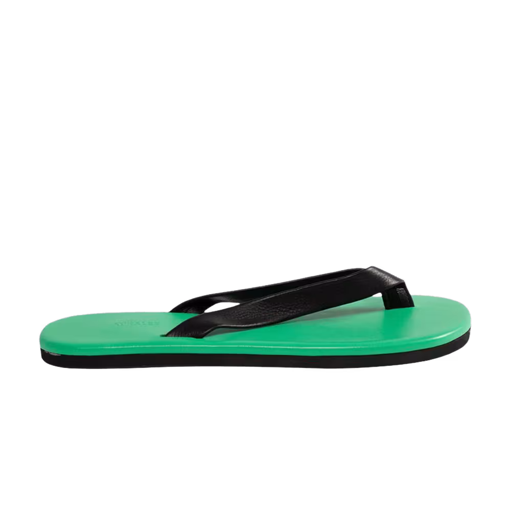 Auralee Soft Leather Flip-Flop Green Black