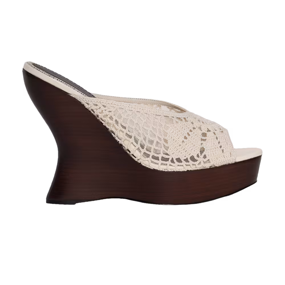 Magda Butrym Women's Wedge Sandal Crochet Cream