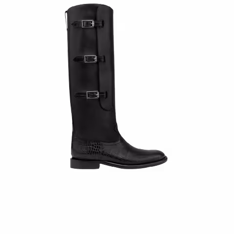 Paris Texas Wmns Montana Buckle Boot 'Carbone Black'