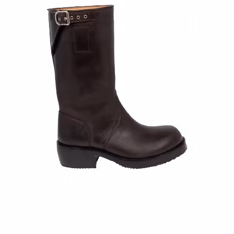 Dries Van Noten Wmns Leather Buckle Boot 'Dark Brown'