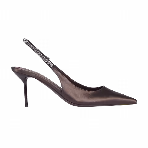 Paris Texas Wmns Lidia Slingback 'Satin Ebony'