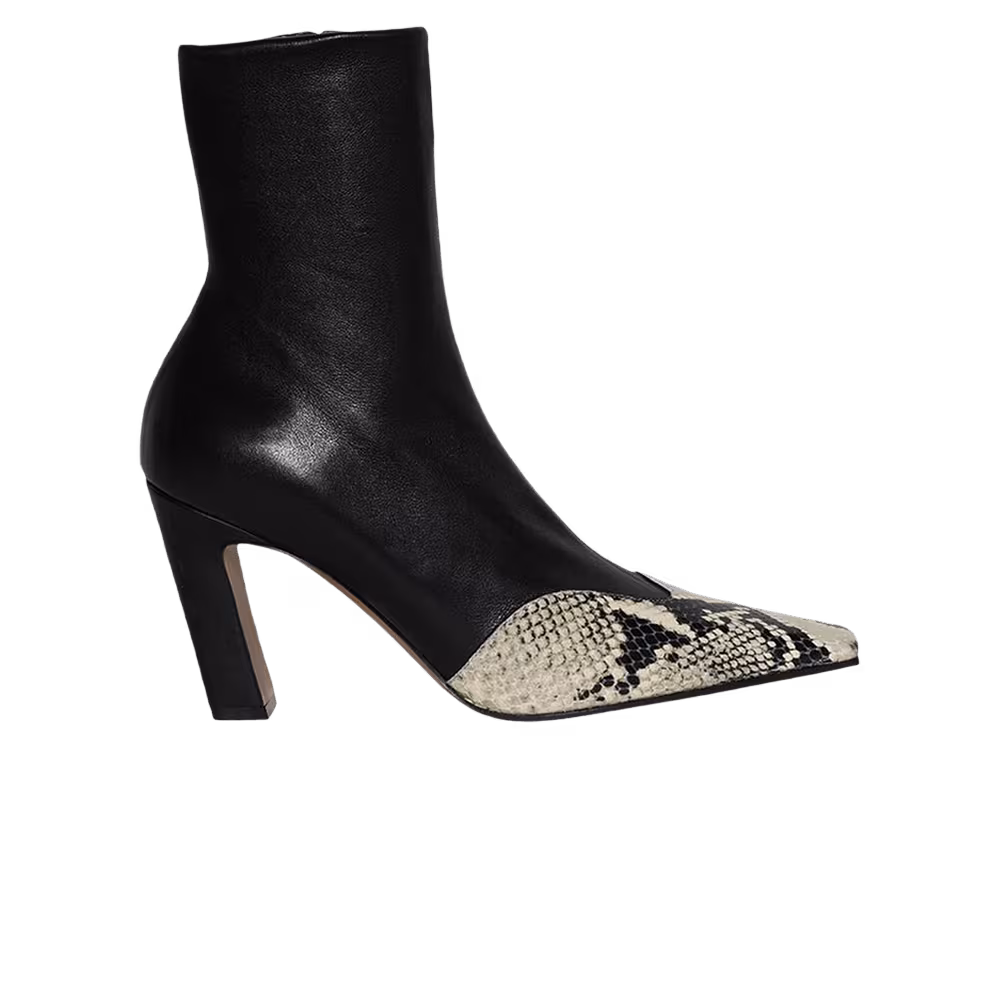 Khaite Women's Nevada Stretch High Boot Black Natural Python