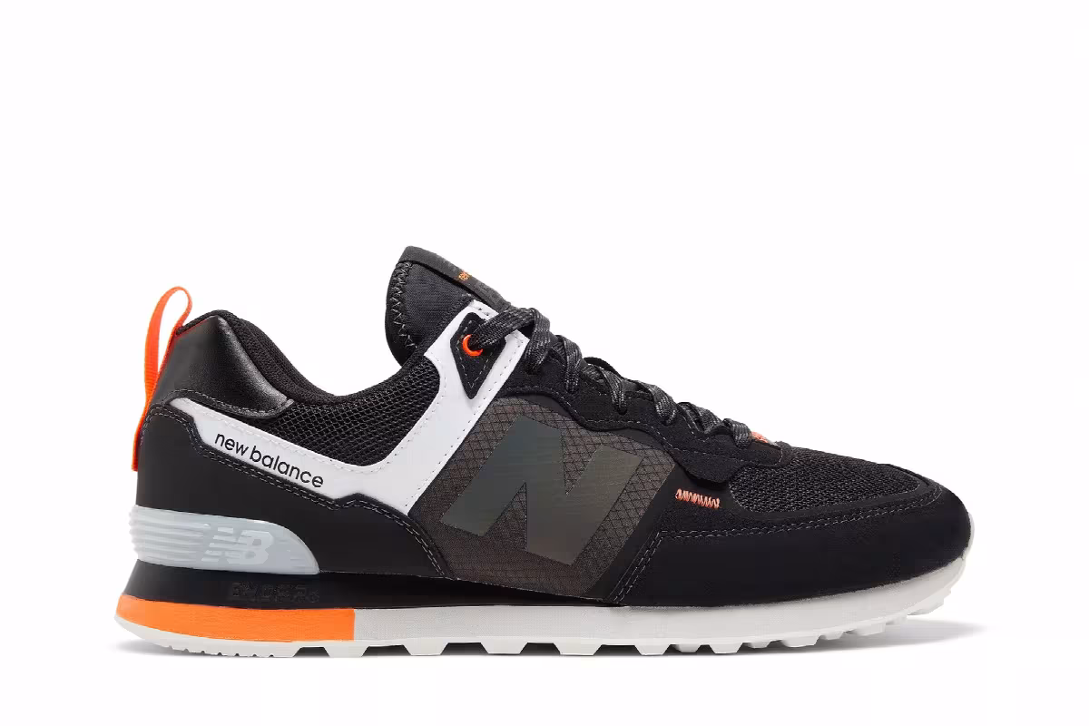 New Balance 574 Black Orange, view 2