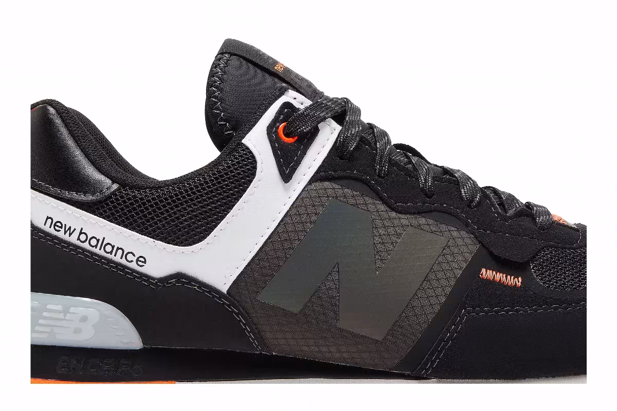 New Balance 574 Black Orange, view 3