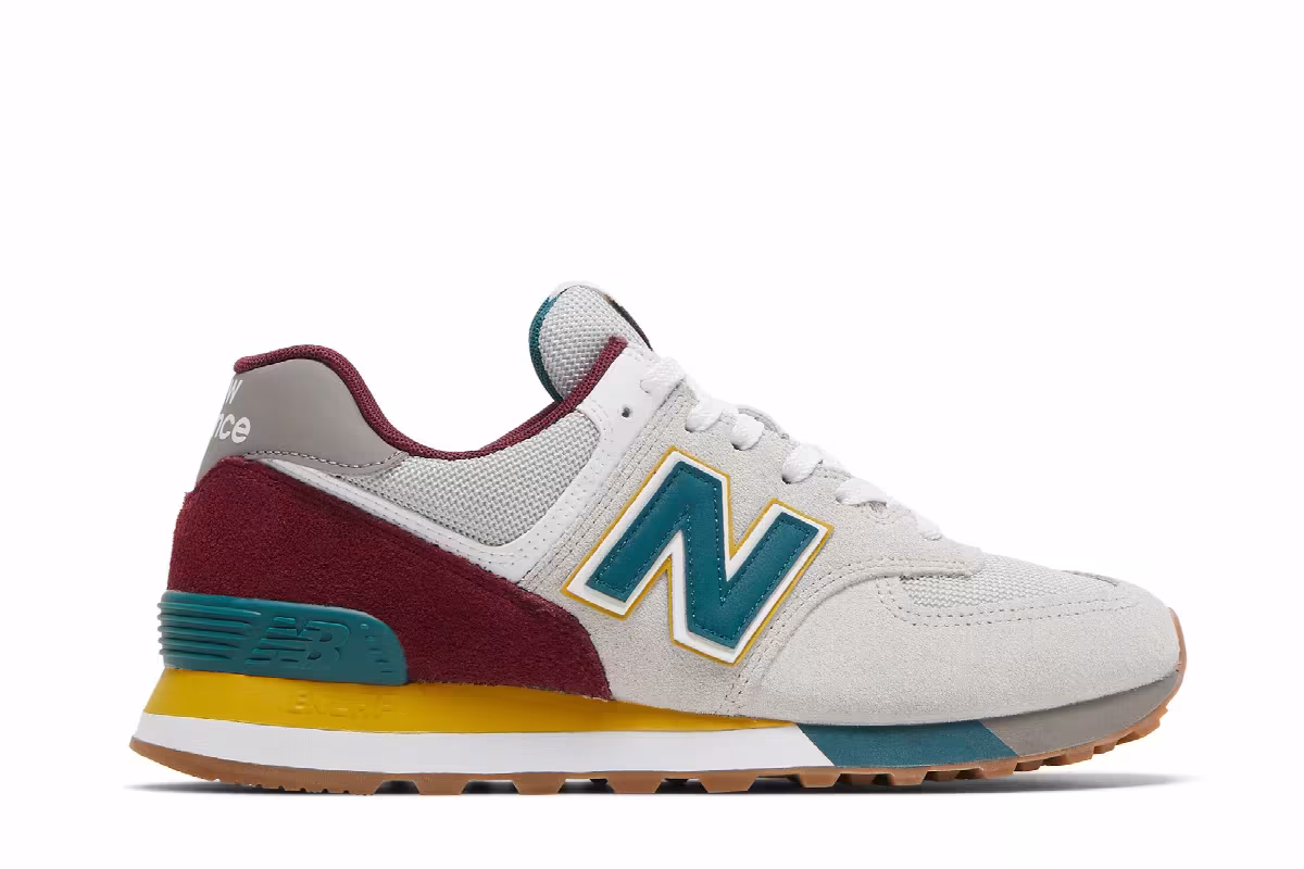 New Balance 574 Grey Burgundy, view 2