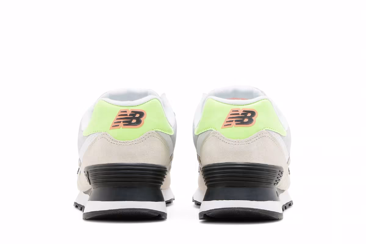 New Balance Women's 574 Raw Silk Bleached Lime Glow, view 7