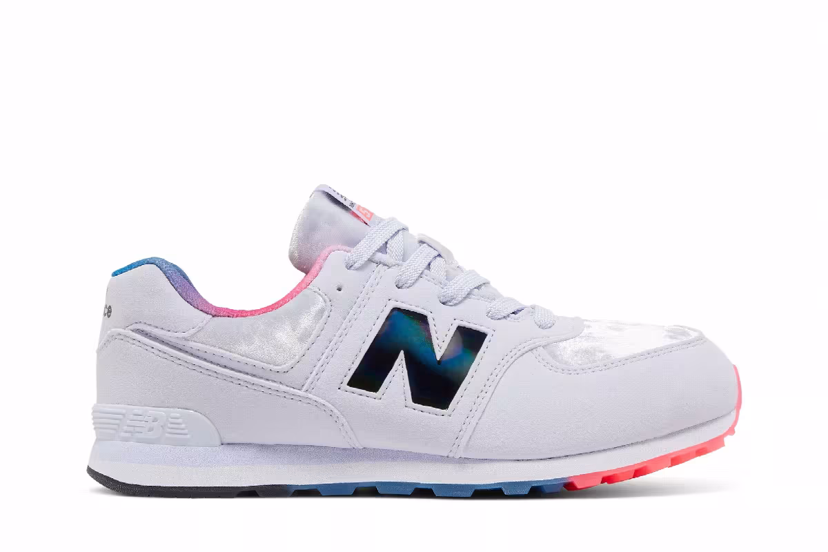 New Balance 574 Big Kid Silent Grey White, view 2
