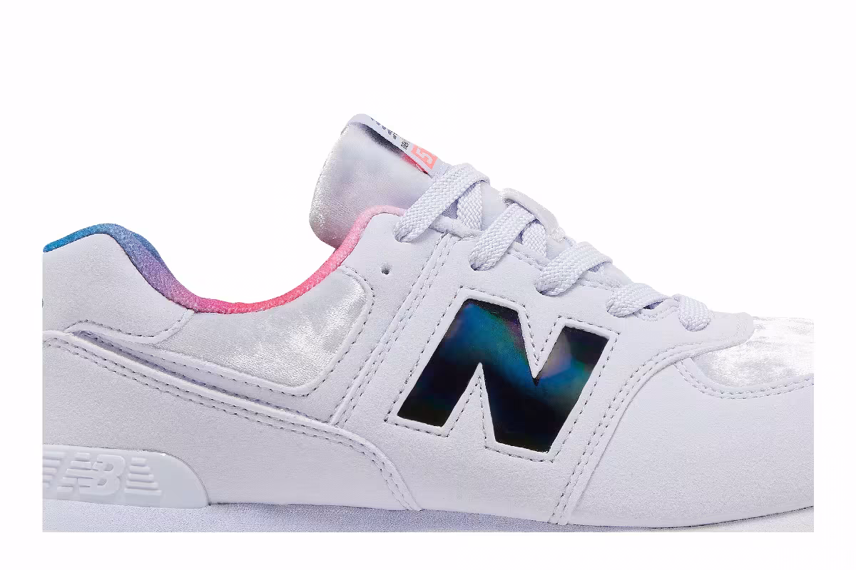 New Balance 574 Big Kid Silent Grey White, view 3