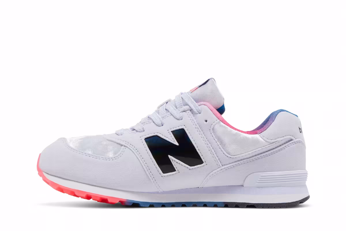 New Balance 574 Big Kid Silent Grey White, view 4