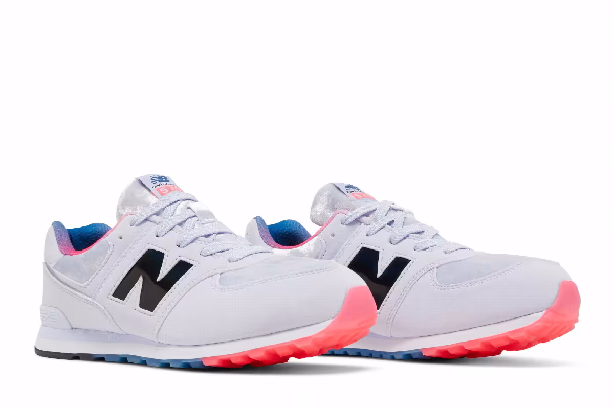 New Balance 574 Big Kid Silent Grey White, view 9