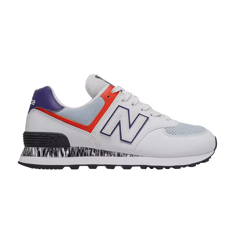 New Balance Women's 574 Wide White Ghost Pepper