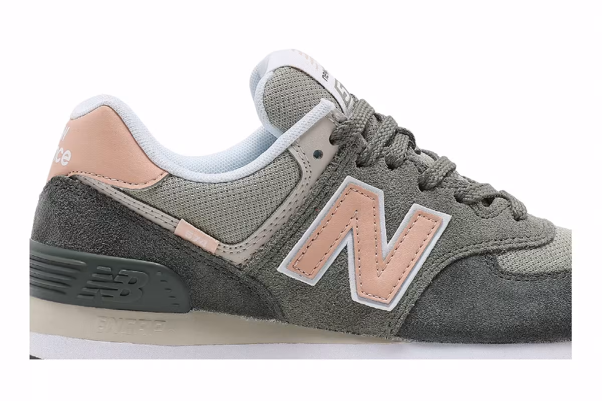 New Balance Women's 574 Black Spruce Silver Pine, view 3