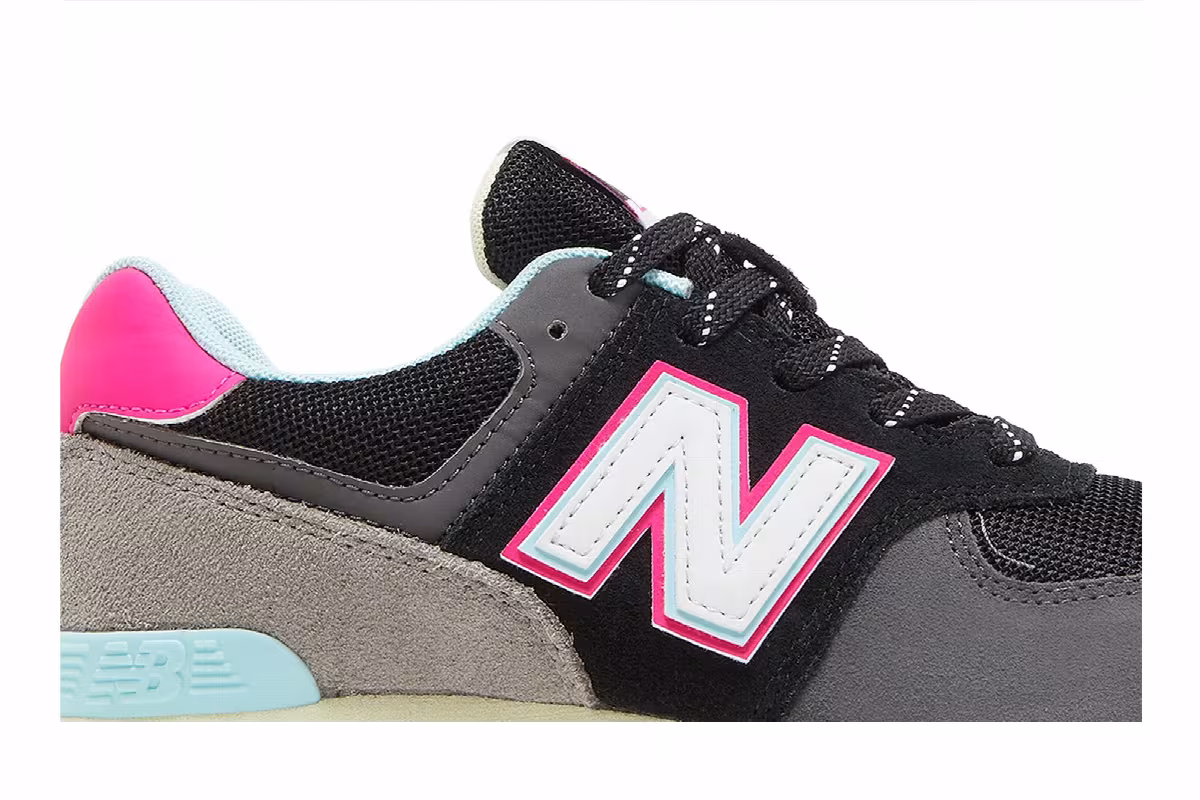 New Balance 574 Big Kid Black Pink Glow, view 3