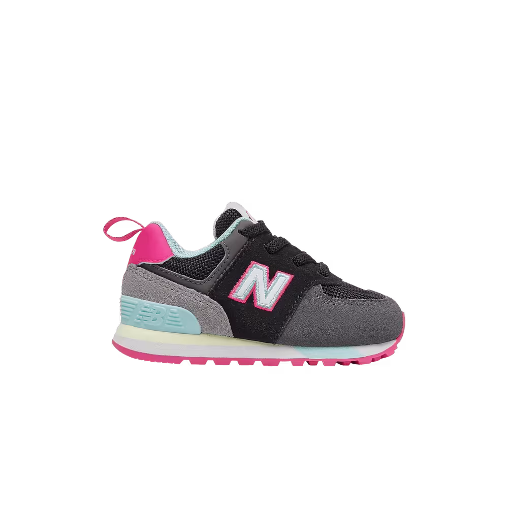 New Balance 574 Toddler Wide Black Pink Glow
