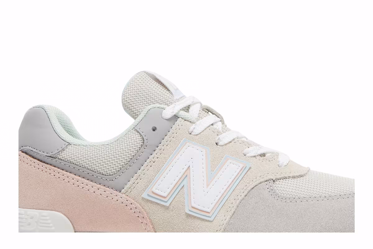 New Balance 574 Big Kid Rain Cloud Oyster Pink, view 3