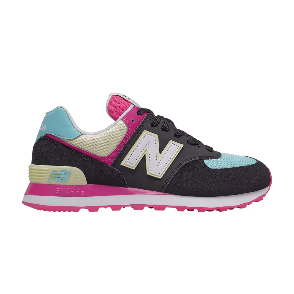 New Balance Women's 574 Wide Black Pink Glow