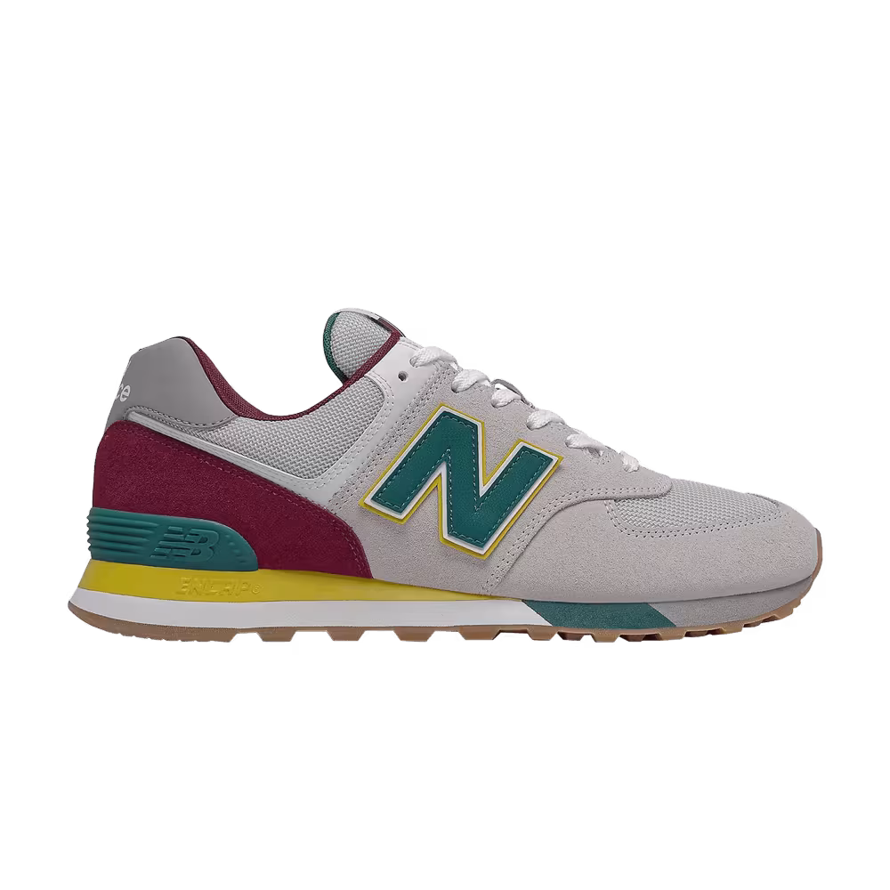 New Balance 574 2E Wide Grey Burgundy