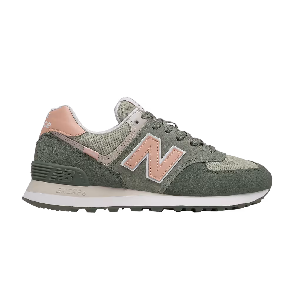 New Balance Women's 574 Wide Black Spruce Silver Pine