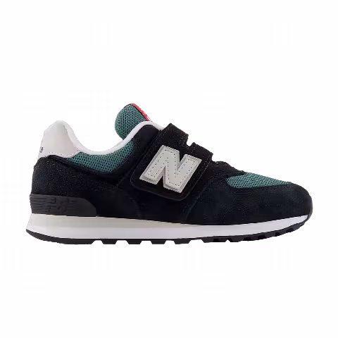 New Balance 574 Hook & Loop Little Kid Wide 'Black New Spruce'