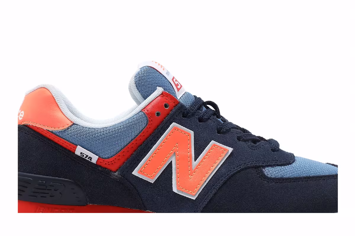New Balance Women's 574 Eclipse Citrus Punch, view 3