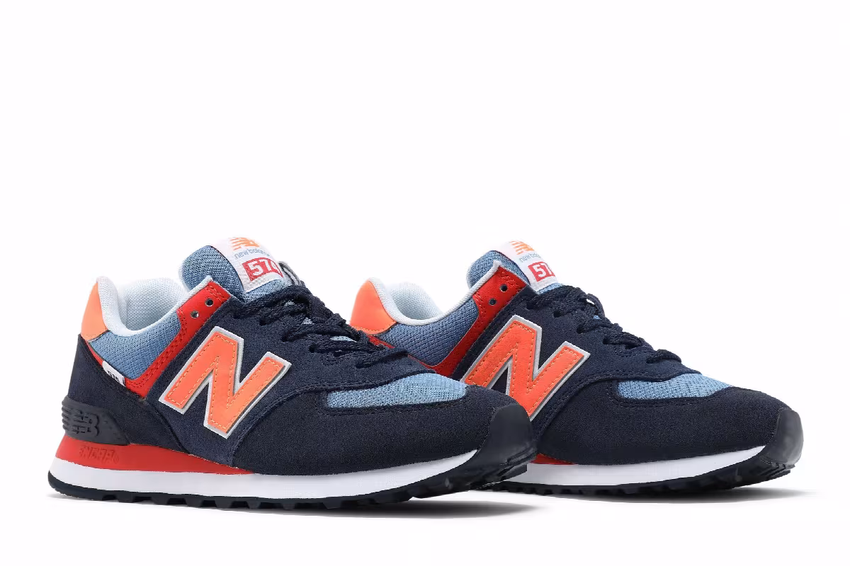 New Balance Women's 574 Eclipse Citrus Punch, view 9