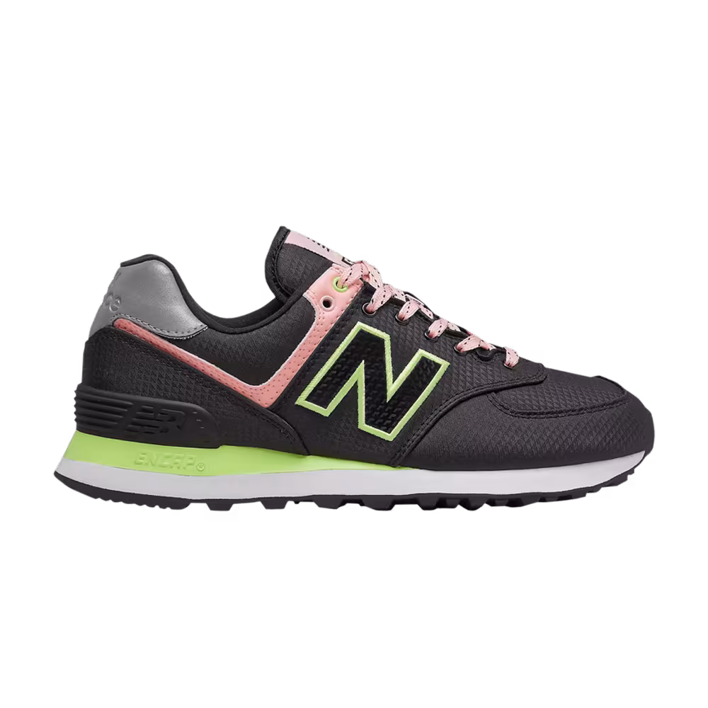 New Balance Women's 574 2E Wide Black Cloud Pink