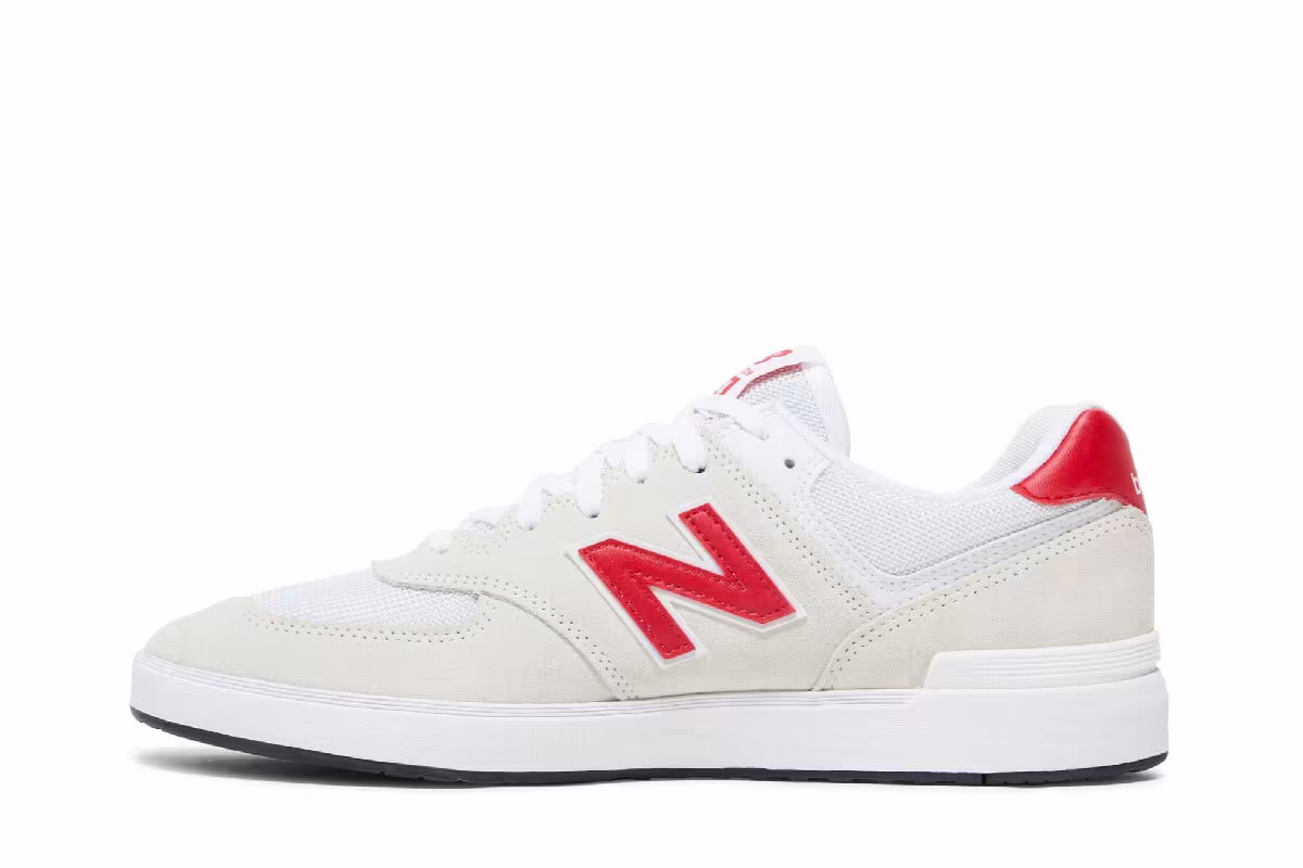 New Balance 574 White Red, view 4