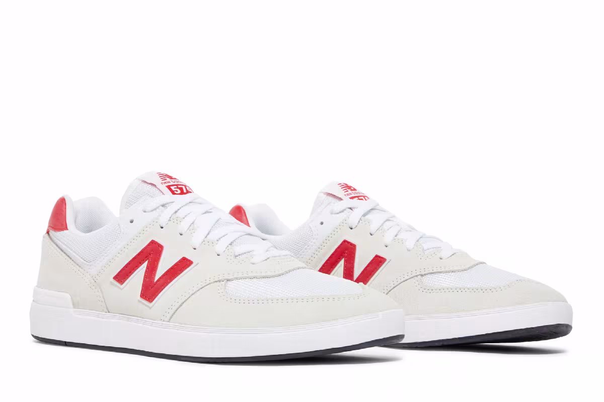 New Balance 574 White Red, view 9