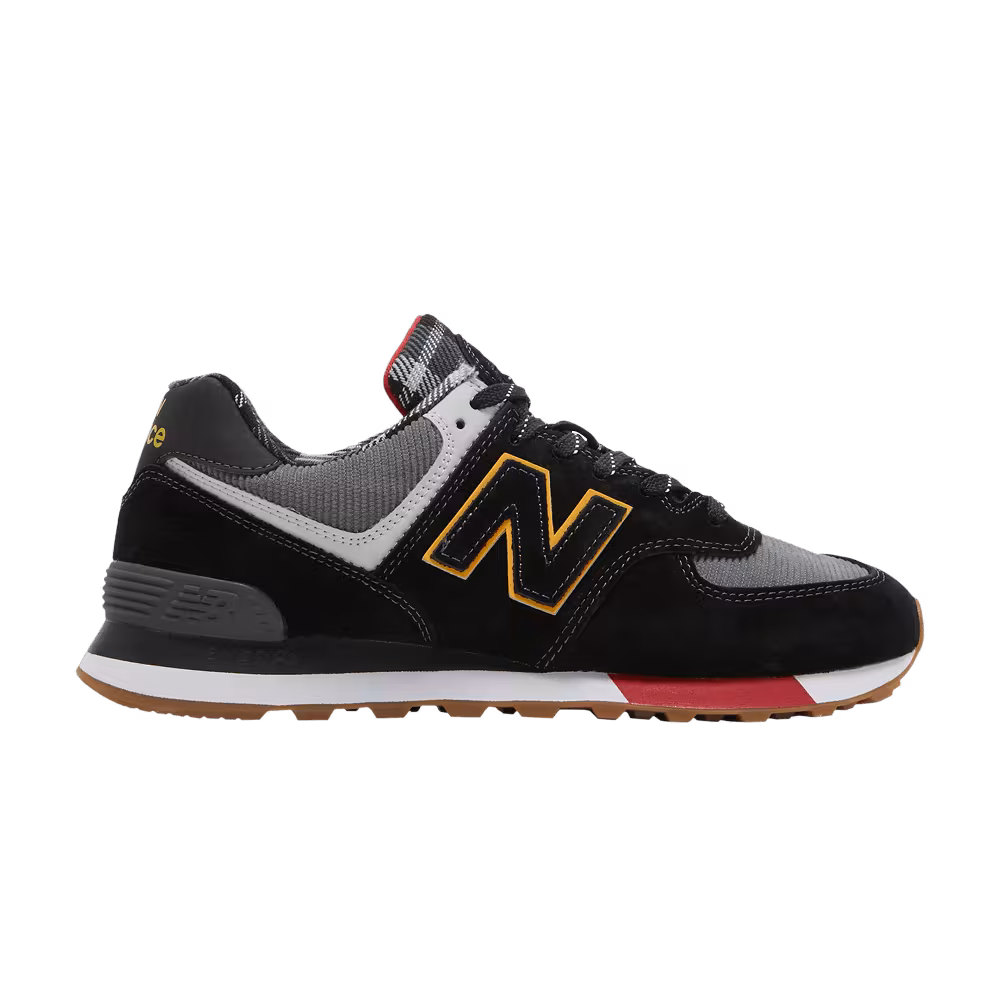 New Balance 574 Black Plaid