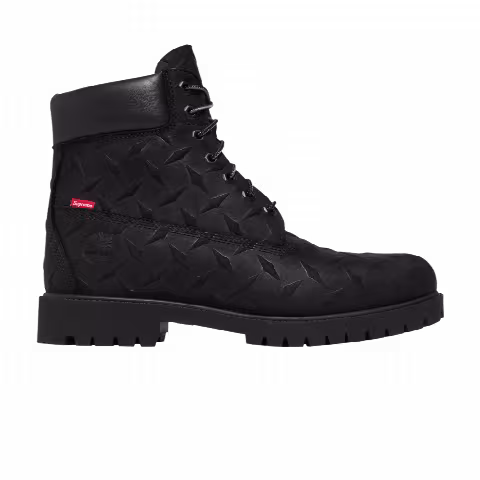 Supreme x Timberland 6 Inch Premium Waterproof Boot 'Embossed Diamond Plate - Black'