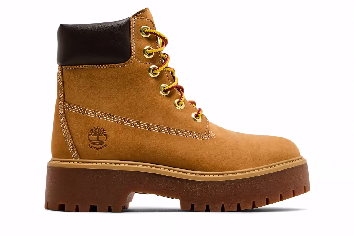 Timberland Women's Stone Street 6 Inch Premium Platform Boot Wheat Nubuck, view 2