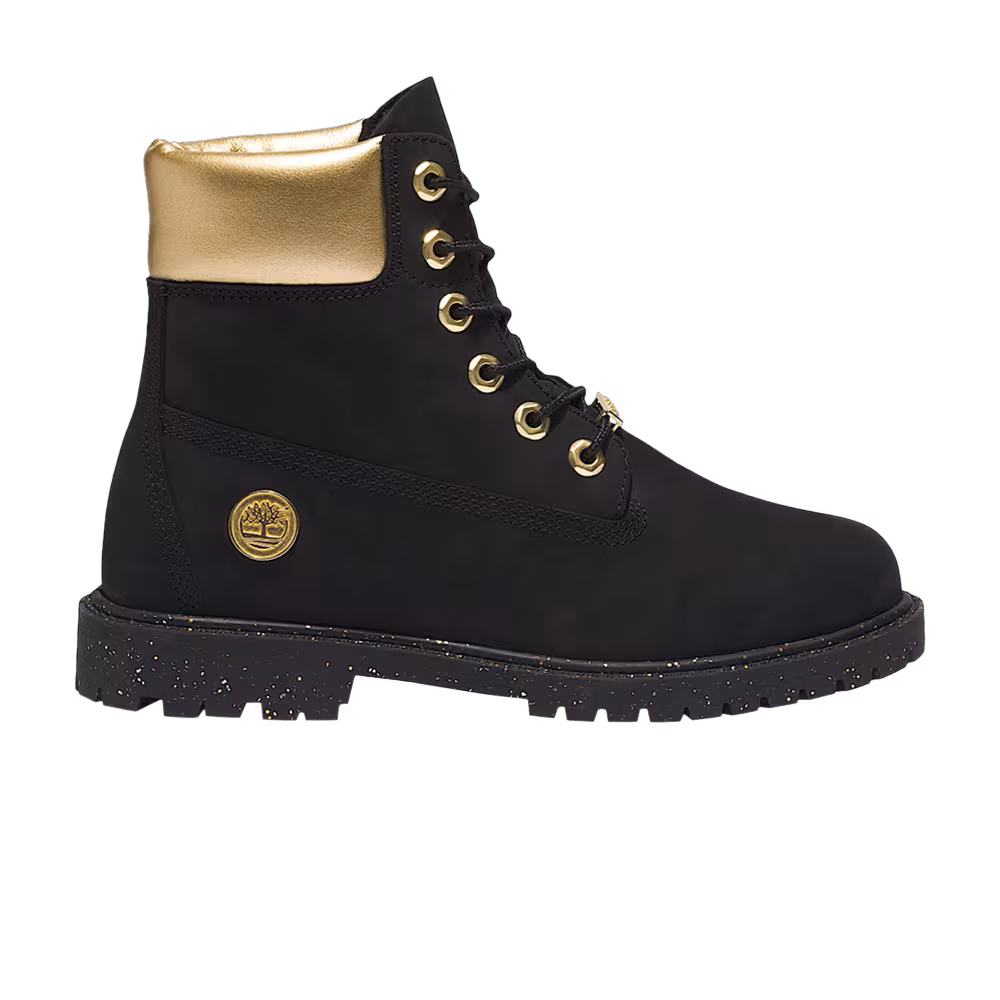 Timberland Women's 6 Inch Premium Waterproof Boot Black Gold