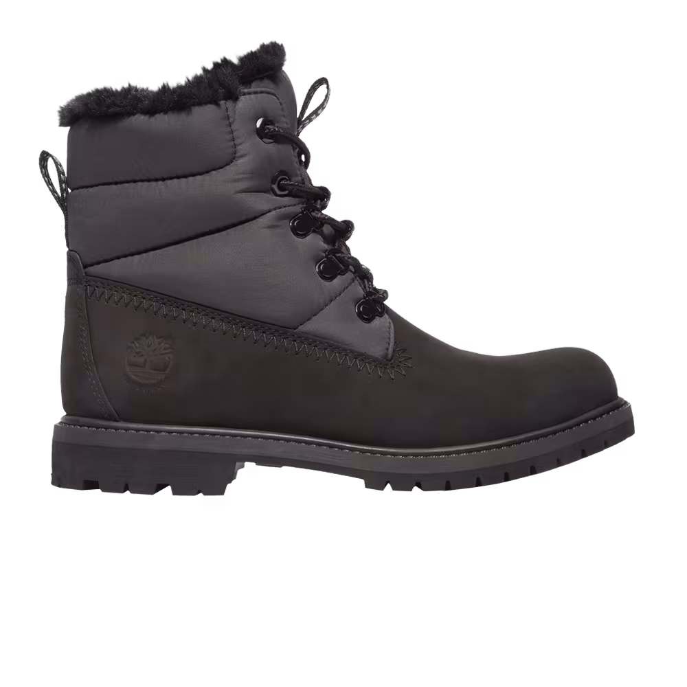 Timberland Women's 6-Inch Puffer Boot Black Grey