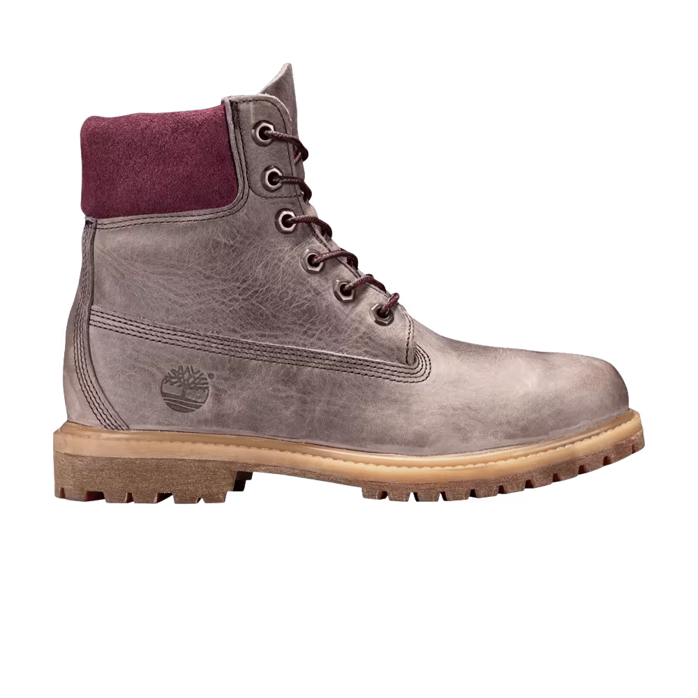 Timberland Women's 6 Inch Premium Boot Grey Burgundy