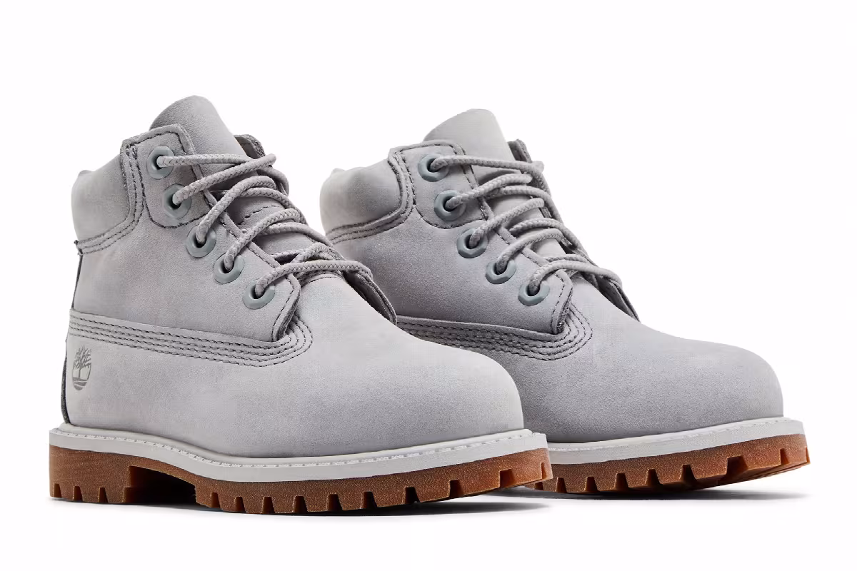 Timberland 6 Inch Premium Boot Toddler Light Grey, view 9
