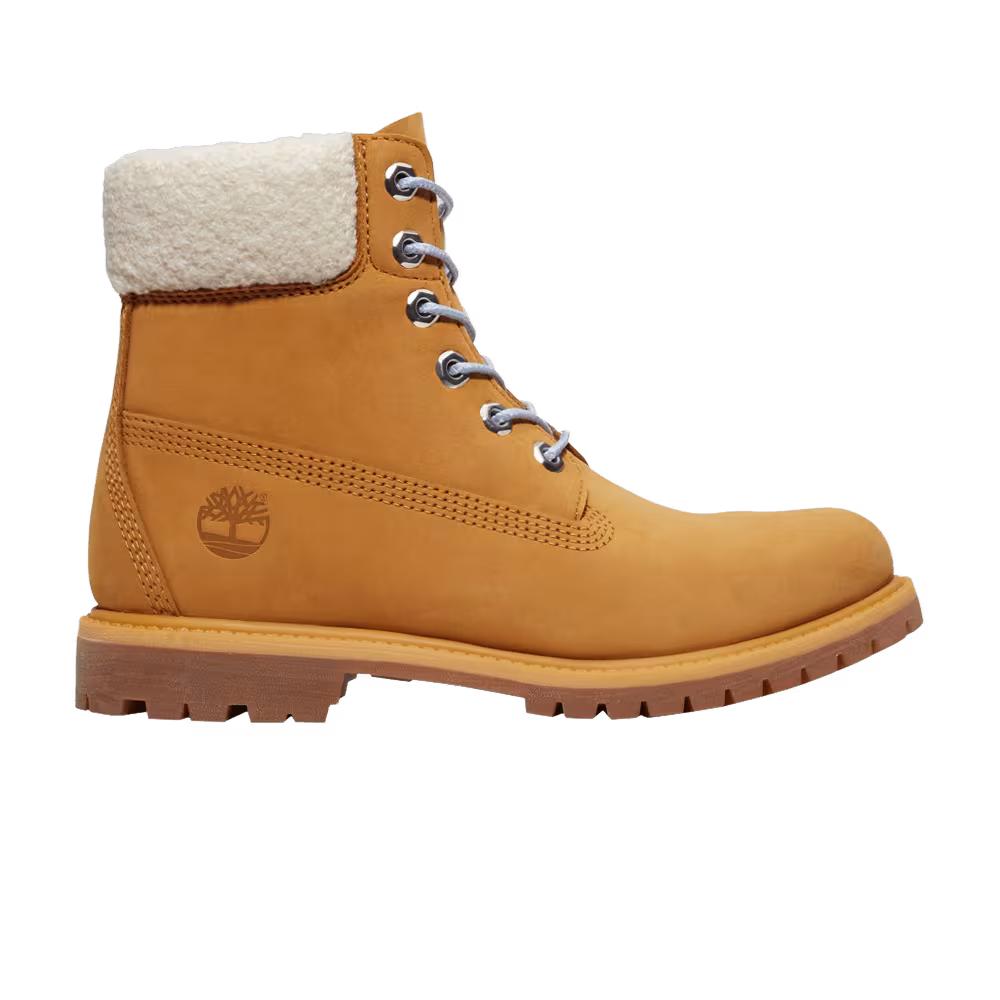 Timberland Women's 6 Inch Premium Boot Wheat Blue Fur Collar