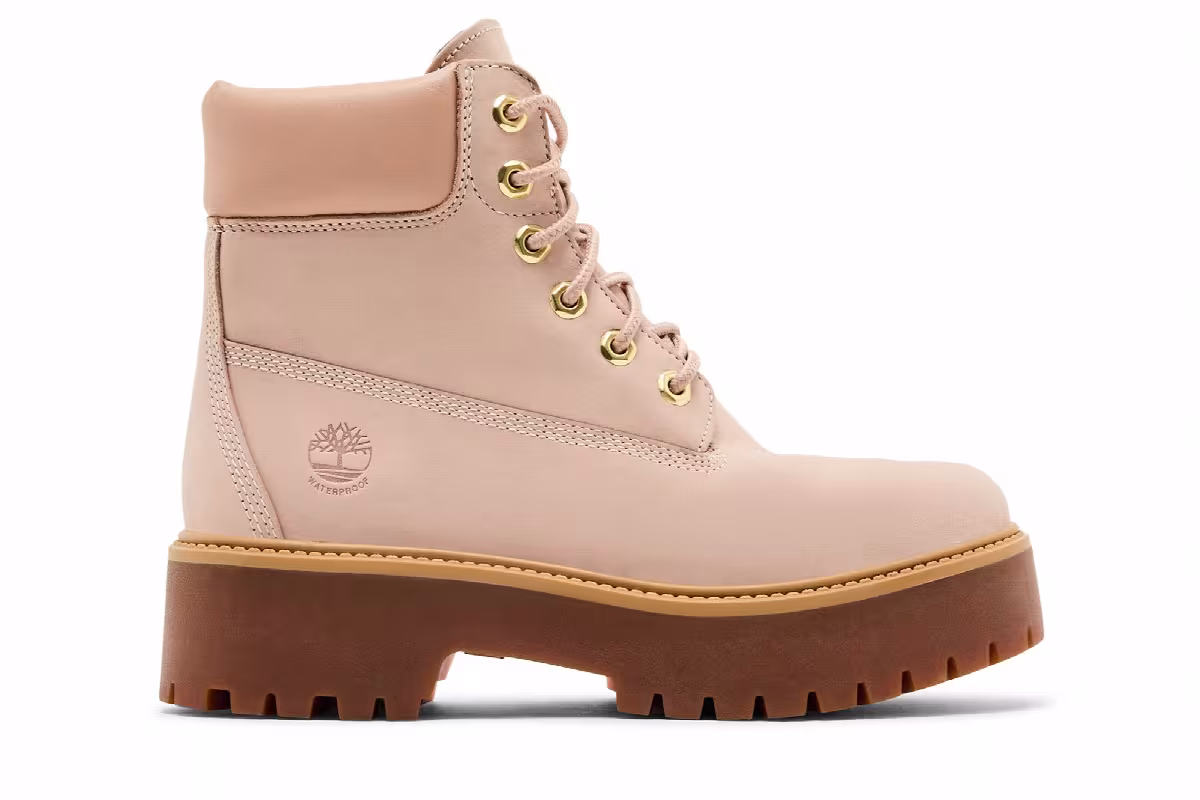 Timberland Women's Stone Street 6 Inch Waterproof Platform Boot Light Pink, view 2