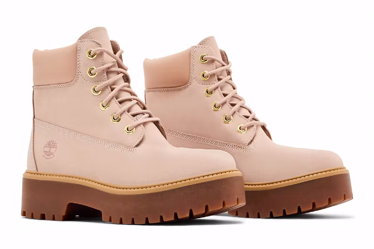 Timberland Women's Stone Street 6 Inch Waterproof Platform Boot Light Pink, view 9