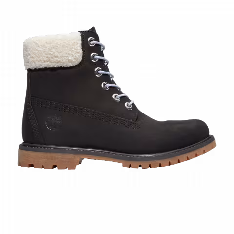Timberland Wmns 6 Inch Premium Boot 'Black Grey Fur Collar'