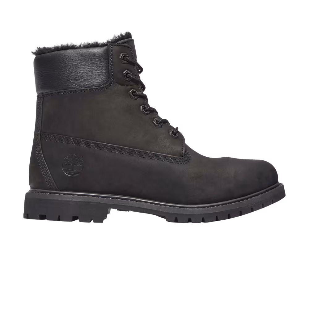 Timberland Women's 6 Inch Premium Boot Triple Black Shearling