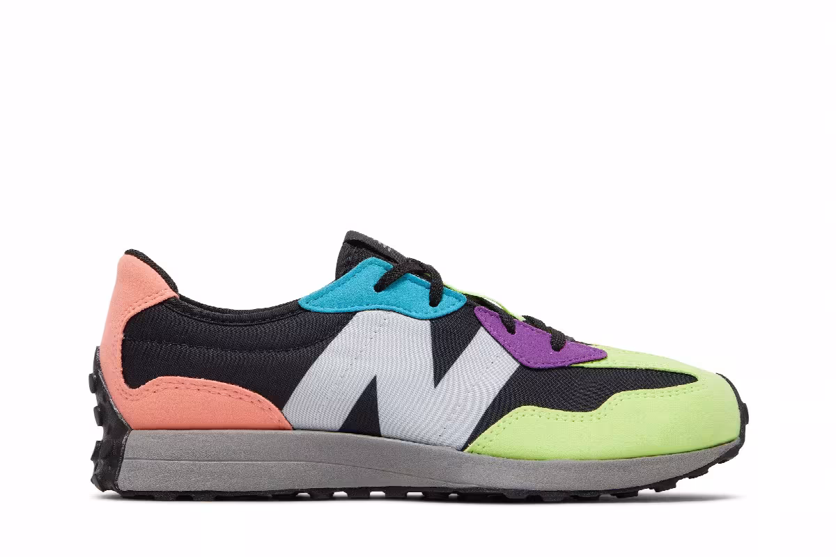 New Balance 327 Big Kid Black Multi-Color, view 2