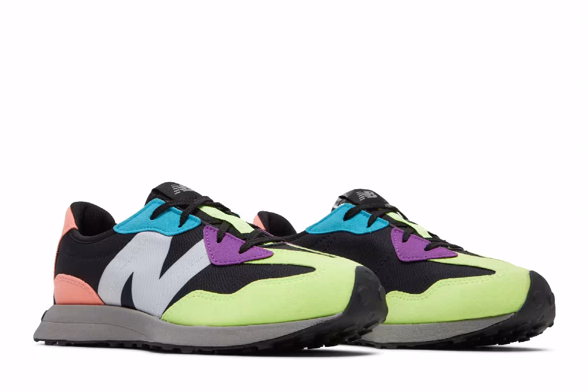 New Balance 327 Big Kid Black Multi-Color, view 9