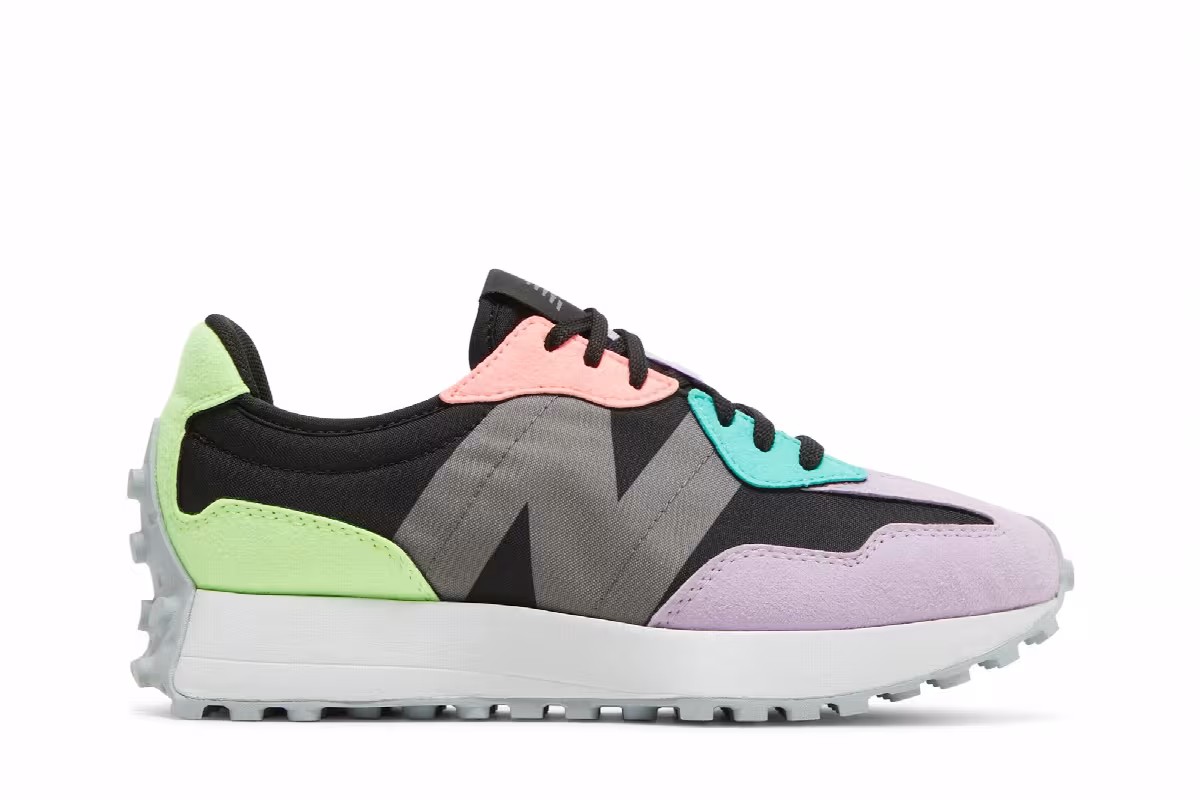 New Balance Women's 327 Black Dark Violet, view 2