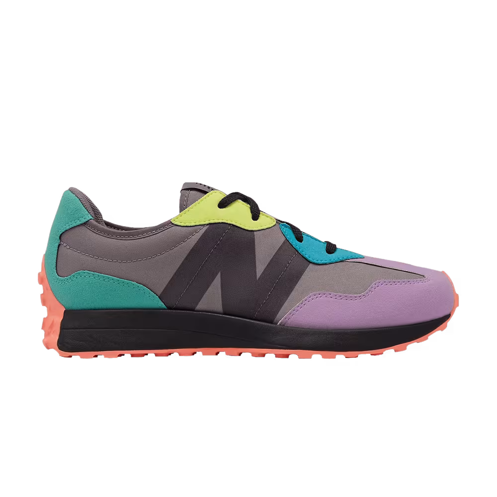 New Balance 327 Big Kid Wide Dark Violet Glow Light Aluminum