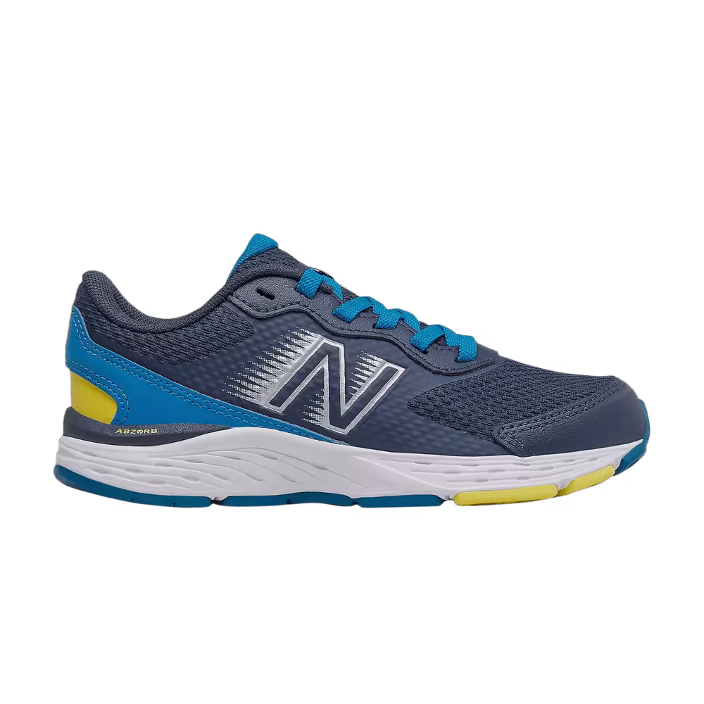 New Balance 680v6 Big Kid X-Wide Natural Indigo Citra Yellow