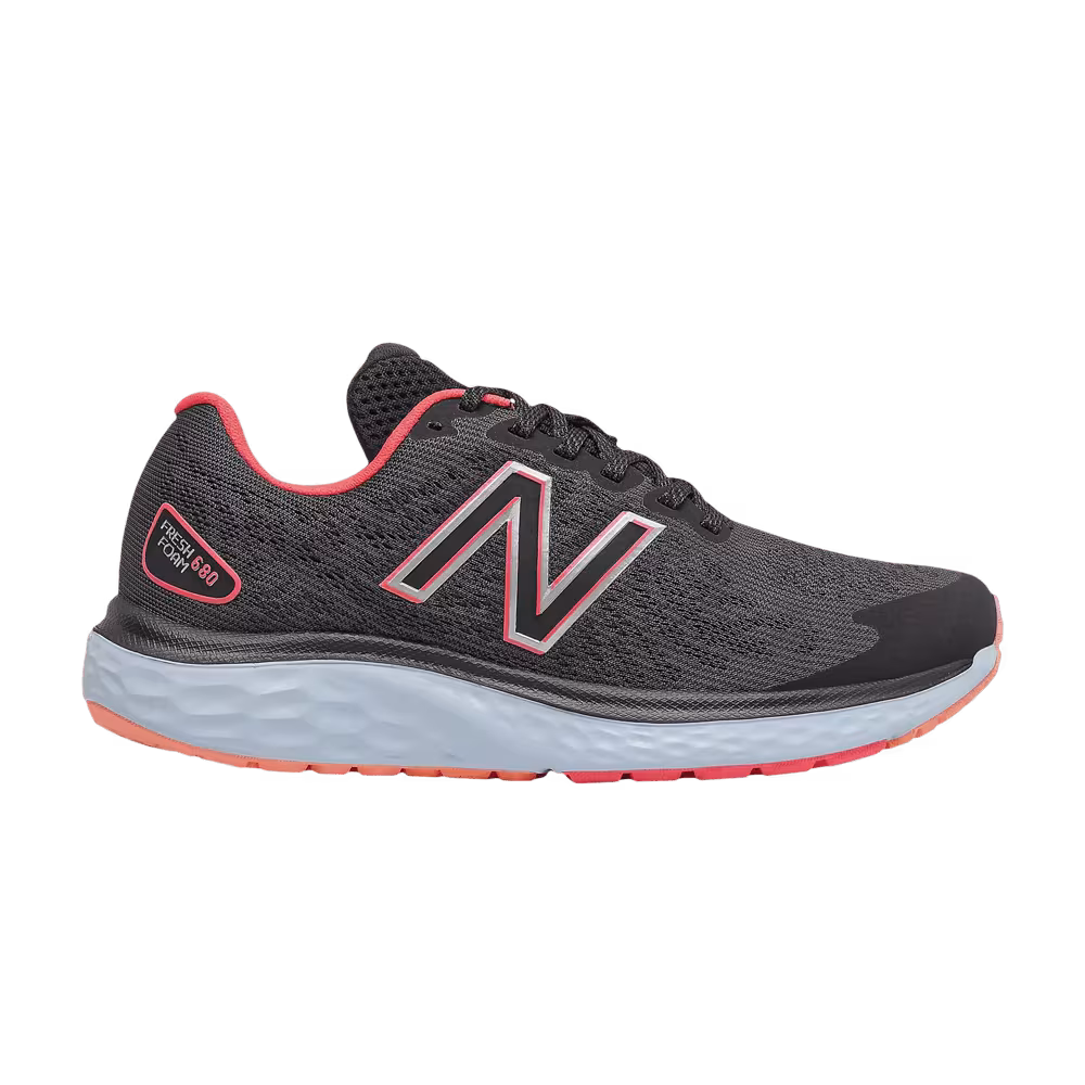 New Balance Women's Fresh Foam 680v7 Wide Black Vivid Coral