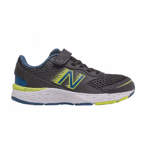 New Balance 680v6 Bungee Big Kid X-Wide 'Black Oxygen Blue Yellow'